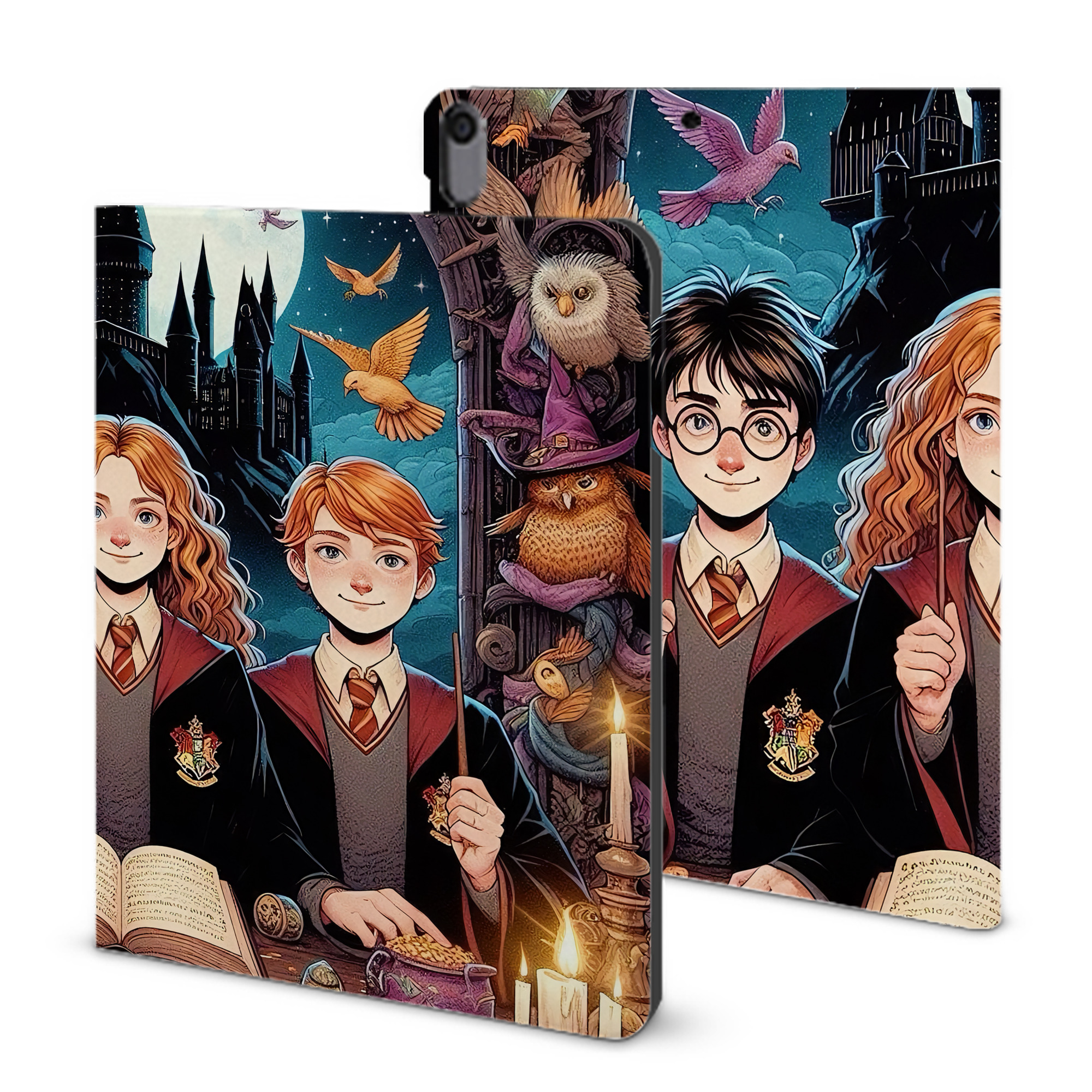 （画像用） Harry Potter ハリー・ポッターシリーズ IPad ケース ブック型 PUレザー TPU 耐衝撃 軽量 薄型 ペン収納なし 全面保護 IPad 各モデル対応